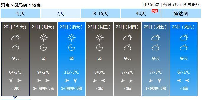 汝南天气15天预报，春日多变，谨防倒春寒